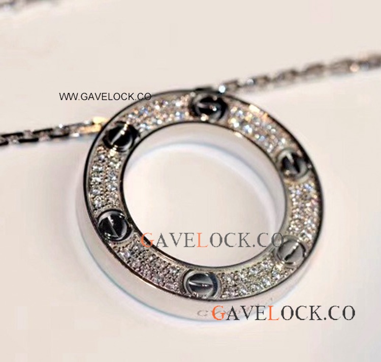 Cartier Love Necklace Stainless Steel Diamond
